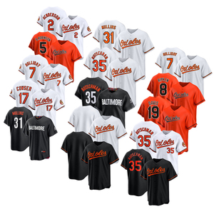 Bordado Personalizado al por Mayor de los <span class=keywords><strong>Orioles</strong></span> de Baltimore # 2 # 35 Camiseta de béisbol de malla de poliéster unisex para adultos en stock con estampado del logotipo frontal - Product Image 1