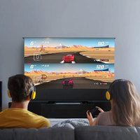 Meuble TV motorisé SLJ avec écran de projection en cristal pour animaux de compagnie 16:9 ALR pour projecteur ultra courte focale