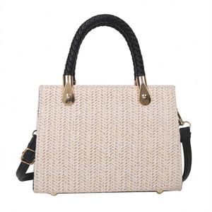 New Vintage Ladies Straw Handbag Women's Summer Beach Ladies <b>Purse</b> Woven Knitted Crossbody Shoulder Bag - Product Image 6