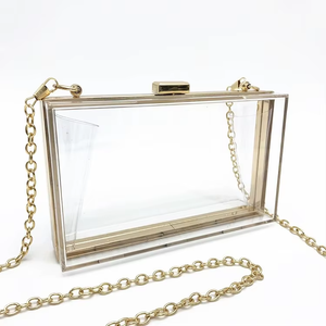 Bolso acrílico de moda europea de lujo para mujer, bolso cuadrado pequeño, bolso transparente de Color caramelo para verano, bolso de noche con cadena - Product Image 2