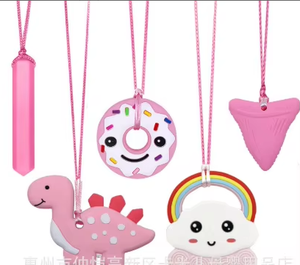 Jouet de dentition en forme de dents de requin, sans avis négatifs, transfrontalier, <span class=keywords><strong>pour</strong></span> pendentif en silicone, <span class=keywords><strong>collier</strong></span> à mâcher adapté aux enfants autistes - Product Image 3