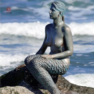 Sculptures d'extérieur Statue de sirène <span class=keywords><strong>nue</strong></span> en bronze pour jardin - Product Image 1