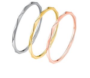 Cincin ekor netral baja tahan karat cincin polos berlian halus minimalis elegan - Product Image 1