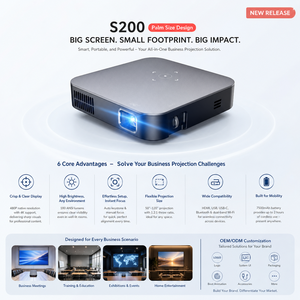Mini vidéoprojecteur intelligent AOME pour extérieur, 300 lumens ANSI, 4K HD natif, Android 9, fonction DLP, 2 Go de RAM, <span class=keywords><strong>batterie</strong></span> intégrée, Wi-Fi/BT - Product Image 2