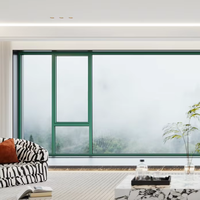 Ventanas de Aluminio con Aislamiento Térmico y Marco Delgado, Diseño de Esquinas Redondeadas para Oficina, Hogar, Villa, Restaurante