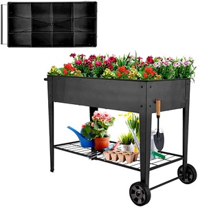 Plateaux de jardin surélevés <span class=keywords><strong>en</strong></span> métal Boîte à fleurs <span class=keywords><strong>en</strong></span> acier galvanisé Légumes d'extérieur Lit de jardin Herb Patio Gardening - Product Image 2