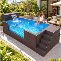 Piscine hors sol en fibre de verre, jacuzzi extérieur résistant aux UV, pour hôtel commercial, boutique, bien-être et style de vie.
