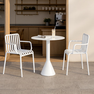 Nouvelle Arrivée Chaises Minimalistes d'Extérieur Canapé <span class=keywords><strong>de</strong></span> <span class=keywords><strong>Jardin</strong></span> Mobilier Métallique Léger Chaises Empilables pour Terrasse Zone Commerciale Patio - Product Image 4
