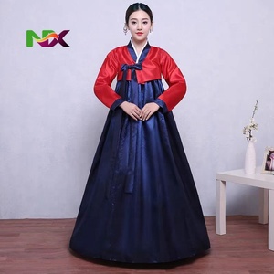 Costumes de danse traditionnelle coréenne pour femmes, ensembles de costumes de scène Hanbok, en polyester, style palais ancien - Product Image 4