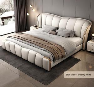 Letto Moderno <span class=keywords><strong>e</strong></span> Alla Moda in Pelle di Lusso, Design Minimalista con Struttura in Legno di Pino <span class=keywords><strong>e</strong></span> Vano Contenitore - Product Image 5