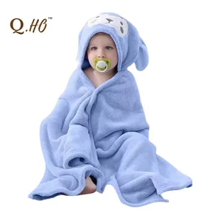 Conception de votre propre serviette de bain pour bébé en flanelle polaire tête d'animal de dessin animé serviette Poncho à capuche pour bébé