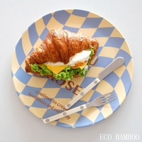 Ensemble d'assiettes à dîner en plastique recyclé RPET à imprimé léopard - Vaisselle écologique sans BPA, alternative à la mélamine pour restaurant et maison