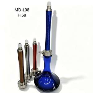 Blue Glass <b>Hookah</b> Modern Water <b>Pipe</b> Metal Tube Portable Smoking Set With Mouthpiece - Product Image 1