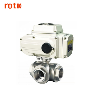 ROTK 1/2 pouces 3 Voies CF8M 1000 WOG 12V Femelle robinet à Tournant Sphérique Motorisé Électrique - Product Image 1