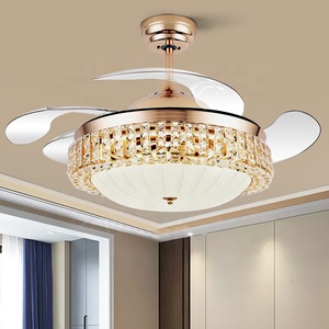 Đèn chùm 42in Vàng quạt trần với ánh sáng và điều khiển từ xa 4 cánh quạt với đèn 42 inch quạt trần với ánh sáng cho phòng ngủ - Product Image 3