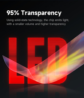 Pegatina COB transparente Led pantalla película publicidad holograma adhesivo transparente LED película pantalla módulo