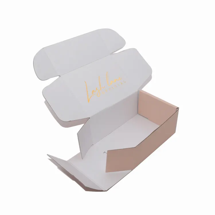 Caja de cartón Mini A4 con logotipo personalizado, color blanco liso, 12X12X4, color marrón, para el cuidado de la piel, corrugado
