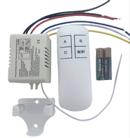Interrupteur intelligent multi-canaux à télécommande RF 220V pour système de maison connectée avec portée de 20m et alimentation par batterie 10A