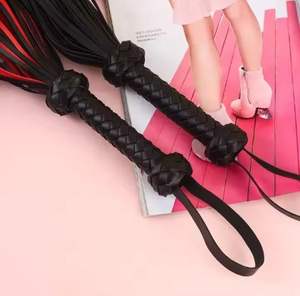 Кожаный плетёный хлыст SM с ручкой из ПУ для БДСМ-игр, аксессуары для ролевых игр, эротические игрушки для взрослых, хлысты для бондажа - Product Image 2