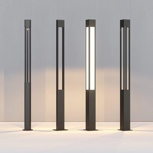Lampadaire LED carré moderne, IP65, étanche, en aluminium, pour jardin, allée, aménagement paysager - Product Image 1