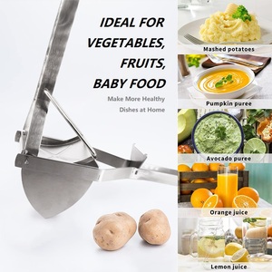 Utensilios Profesionales para Vegetales, Exprimidor Manual de Cítricos y Limones, Prensa y Triturador de Patatas de Acero Inoxidable Resistente para Cocina - Product Image 3