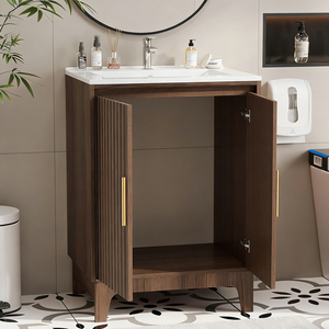 <span class=keywords><strong>Mueble</strong></span> de <span class=keywords><strong>Baño</strong></span> de 30 Pulgadas en <span class=keywords><strong>Nogal</strong></span> <span class=keywords><strong>Oscuro</strong></span> con Lavabo de Cerámica Integrado, Puertas Dobles Acanaladas, <span class=keywords><strong>Mueble</strong></span> de <span class=keywords><strong>Baño</strong></span> Independiente - Product Image 4