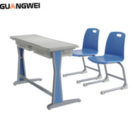 GUANGWEI Nouveau design Mobilier universitaire Bureau et chaise individuels pour salle de classe de lycée