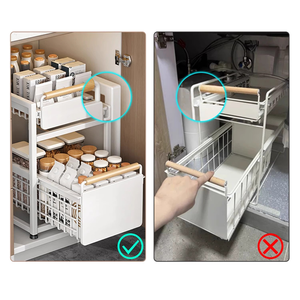 Organizador de <span class=keywords><strong>armario</strong></span> extraíble Estante de almacenamiento deslizante de 2 niveles con cajones extraíbles Organizador debajo del fregadero para <span class=keywords><strong>cocina</strong></span> y baño - Product Image 2