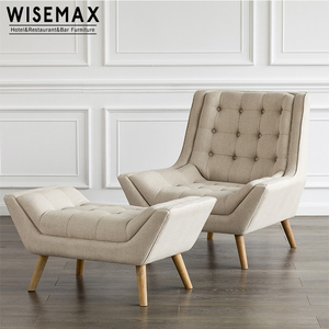 Sillón de Estilo Europeo, Sofá Italiano de Tela Blanca Elegante, Chaise Longue, Sillón de Salón - Product Image 4