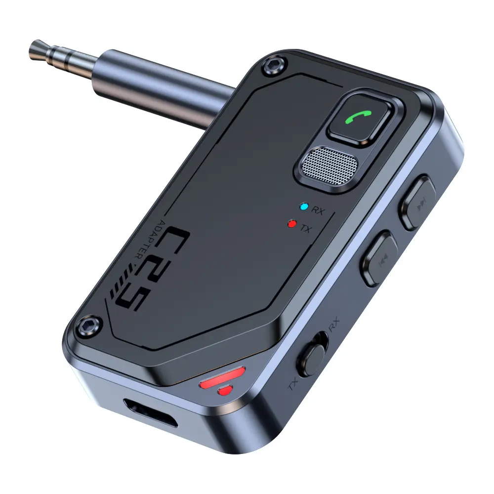 HIGI C25 3.5mm cavo aux senza fili ricevitore bluetooth adattatore trasmettitore bluetooth dongle per auto aereo MP3 Home Speaker