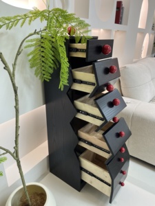 Modern Wave-Shaped <b>Sideboard</b> Large Capacity Living Room <b>Sideboard</b> Design Solid Wood Side Storage Cabinet for Home Furniture - Product Image 6