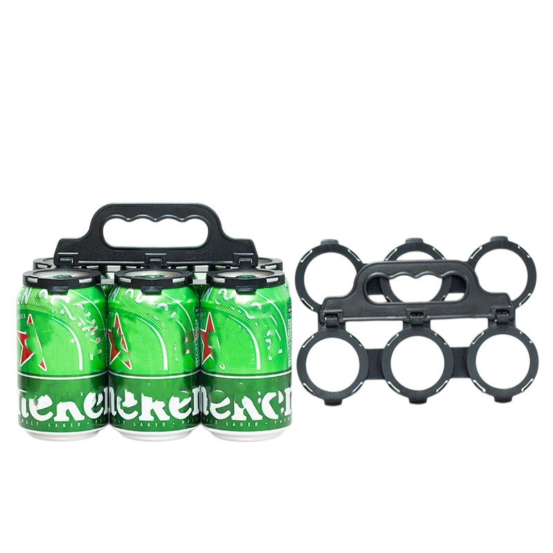 Wholesale Customization High Quality PE 6 Pack 54mm Beer Can Plastic Carrier Handle Beverage Reusable Lids for Cans Lift Holder