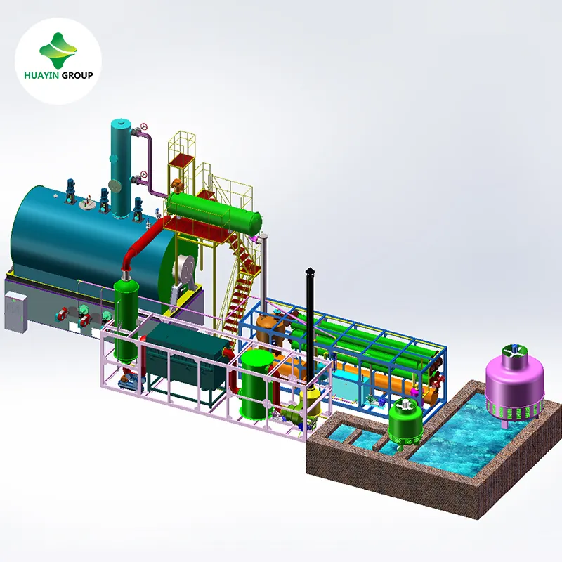 Refinería de aceite de pirólisis de plástico automática a planta de destilación de aceite residual diésel