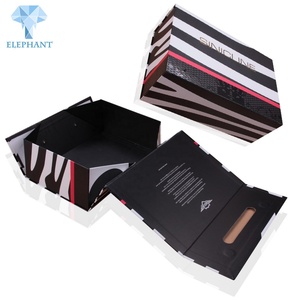 Custom Logo Top Grade Paper Cardboard Luxury Black Foldable Shoe Box - Product Image 2