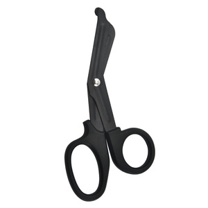 Ciseaux courbes en acier inoxydable noir de 14,5 cm à 15 cm pour pansements et gaze, portables, pour usage extérieur et domestique, vente en gros. - Product Image 5