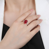 Bague en argent sterling S925 de l'usine de bijoux MuShan, diamant œuf de pigeon, zircon, pierre précieuse synthétique de forme ovale de 9 * 12 mm pour femmes