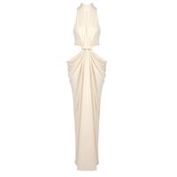 Robe longue blanche nouée Bettergirl de haute qualité, nouvelle collection 2026, col montant sans manches, pour soirée et fête, nouvelle collection printemps