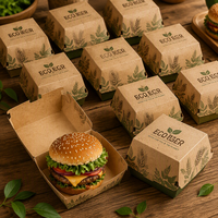 Emballage alimentaire jetable écologique personnalisé imprimé en usine, boîte en papier pour frites, poulet, hamburgers