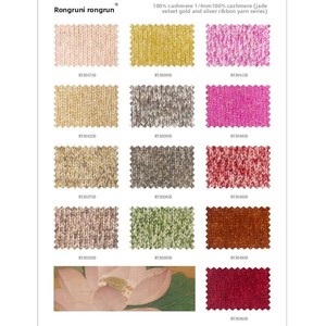Filato di Velluto di Giada Rongrun Autentico 1/3.5 Count, Miscela di <span class=keywords><strong>Cashmere</strong></span> (75% <span class=keywords><strong>Cashmere</strong></span> 25% Seta di Gelso) con Paillettes per Prodotti Lavorati a Maglia - Product Image 5
