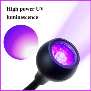 Lámpara UV LED de escritorio con cuello de cisne flexible, 395nm, para curado de pegamento de uñas, <span class=keywords><strong>luz</strong></span> <span class=keywords><strong>ultravioleta</strong></span> púrpura para uso <span class=keywords><strong>en</strong></span> oficina - Product Image 2