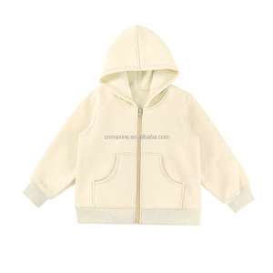 Felpe <span class=keywords><strong>con</strong></span> cappuccio in bianco per ragazze di lusso di lusso pesante francese <span class=keywords><strong>con</strong></span> <span class=keywords><strong>Zip</strong></span> - Product Image 3