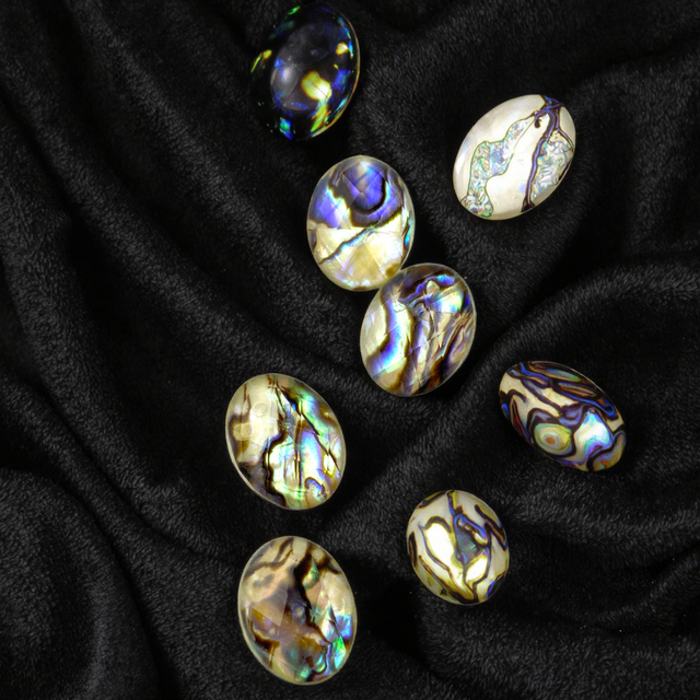 Natural Abalone Shells Egg-shaped with a Flat Plain Surface Used for Jewelry Making Available for Wholesale and Custom