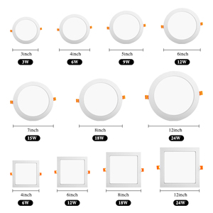 3cct 3-12 inch 12W 18Watt LED bảng điều chỉnh ánh sáng tròn bề mặt vuông lõm 6W 9W 3W dẫn ánh sáng trần cho văn phòng nhà - Product Image 2