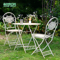 Ensemble de Tables et chaises de balcon rétro en fer forgé de Style européen