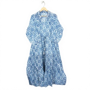 Midi Summer Eco-Friendly 100% Cotton Women's Floral Print Short Sleeve Natural Waist A-Line Casual Party Dress Tassel Detail - Product Image 1