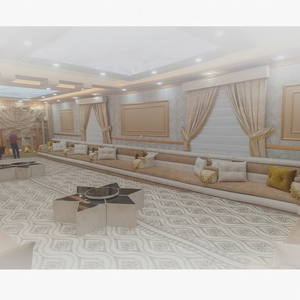 Juego de Muebles Orientales para el Hogar, Estilo Otomano Tradicional Árabe, Sofá, Alfombra de Lana, Cortinas, Mesa, Altura de Asiento de 35 cm - Product Image 2