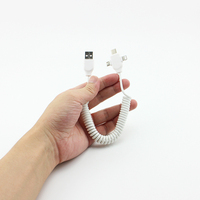 Câble USB 3-en-1 enroulé de qualité supérieure, charge rapide 2.1A, pour smartphones Android et iOS avec fonctionnalité écouteurs