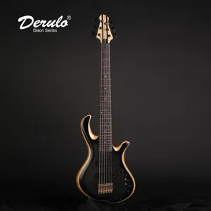 De gros guitare basse sangle croix-Derulo — guitare basse électrique OEM, 6 cordes, personnalisée, 5 pièces manche en érable