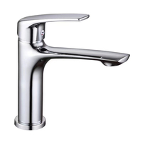 Robinet de lavabo de toilette, trou unique, chrome, cuivre, moderne, montage sur pont, 1 poignée, robinet pour salon