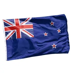 Flagnshow high end printed 3x5 ft 90x150cm new zealand national flying New Zealand flag 100% Polyester